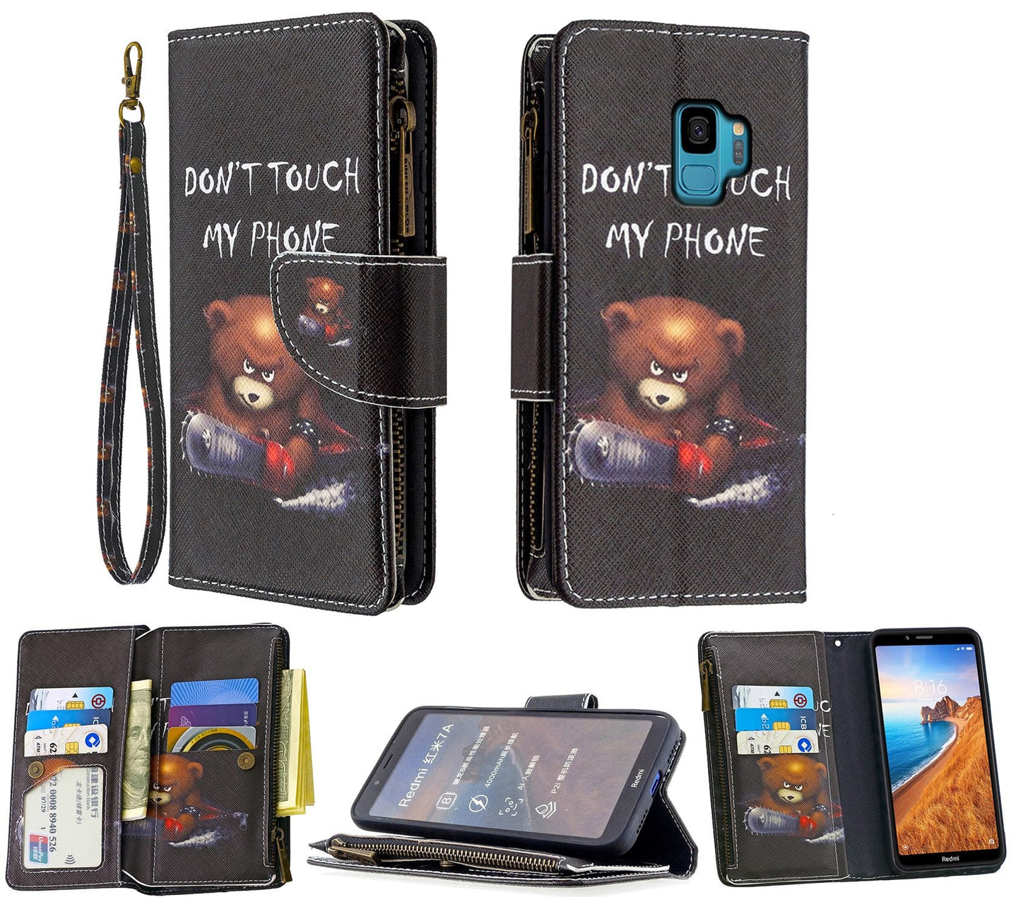 Samsung Galaxy S9 Case Wallet Cover Black