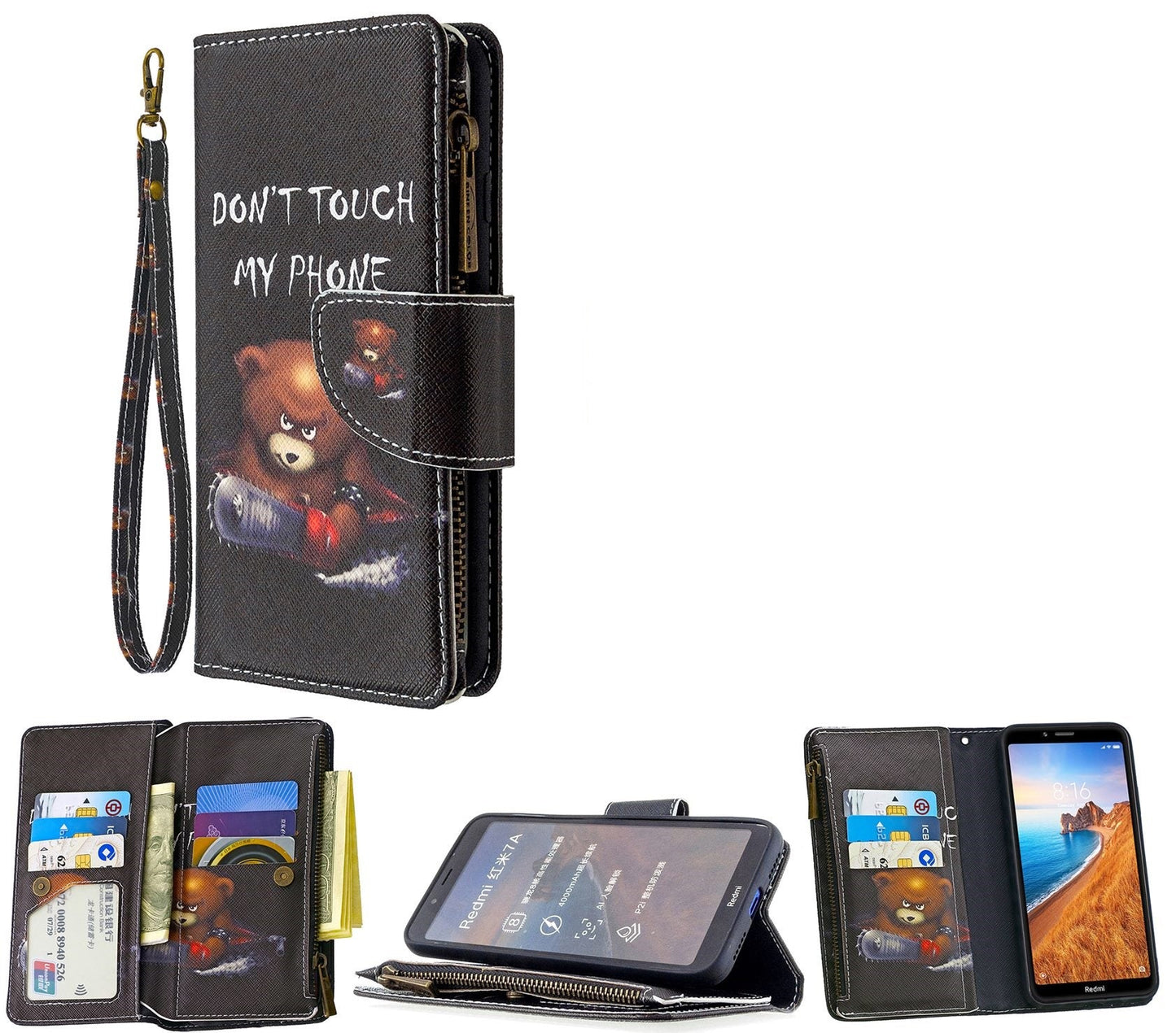 Huawei P30 Case Wallet Cover Black