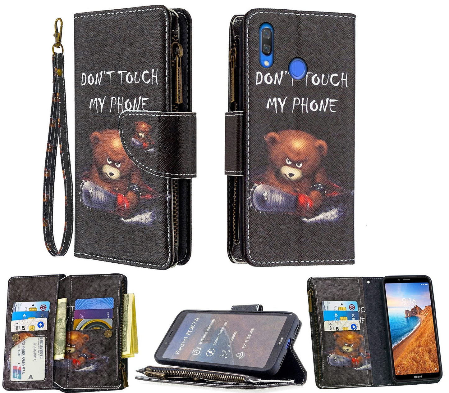 Huawei Nova 3e Case Wallet Cover Black