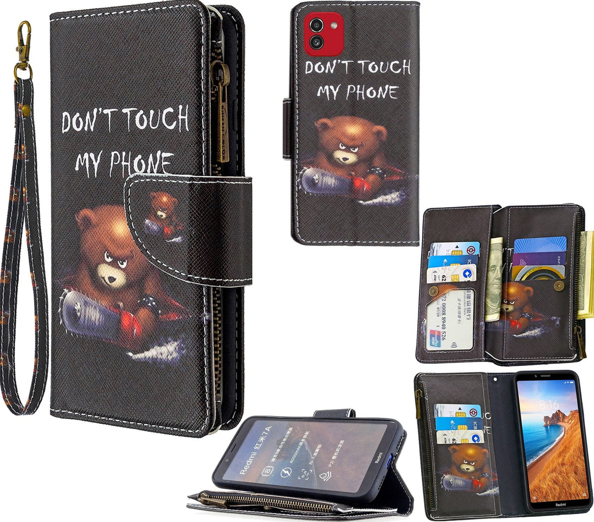 Samsung Galaxy A03 Case Wallet Cover Black