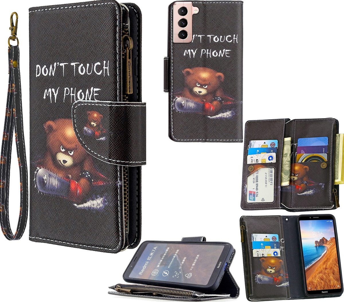 Samsung Galaxy S22 Case Wallet Cover Black