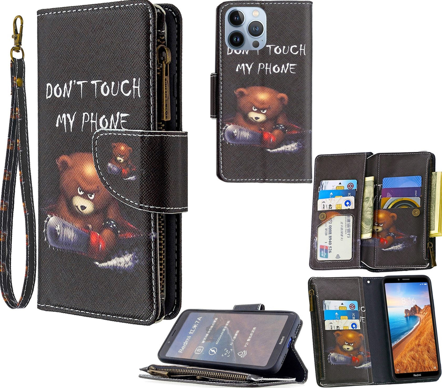 Iphone 14 Pro Max Case Wallet Cover Black