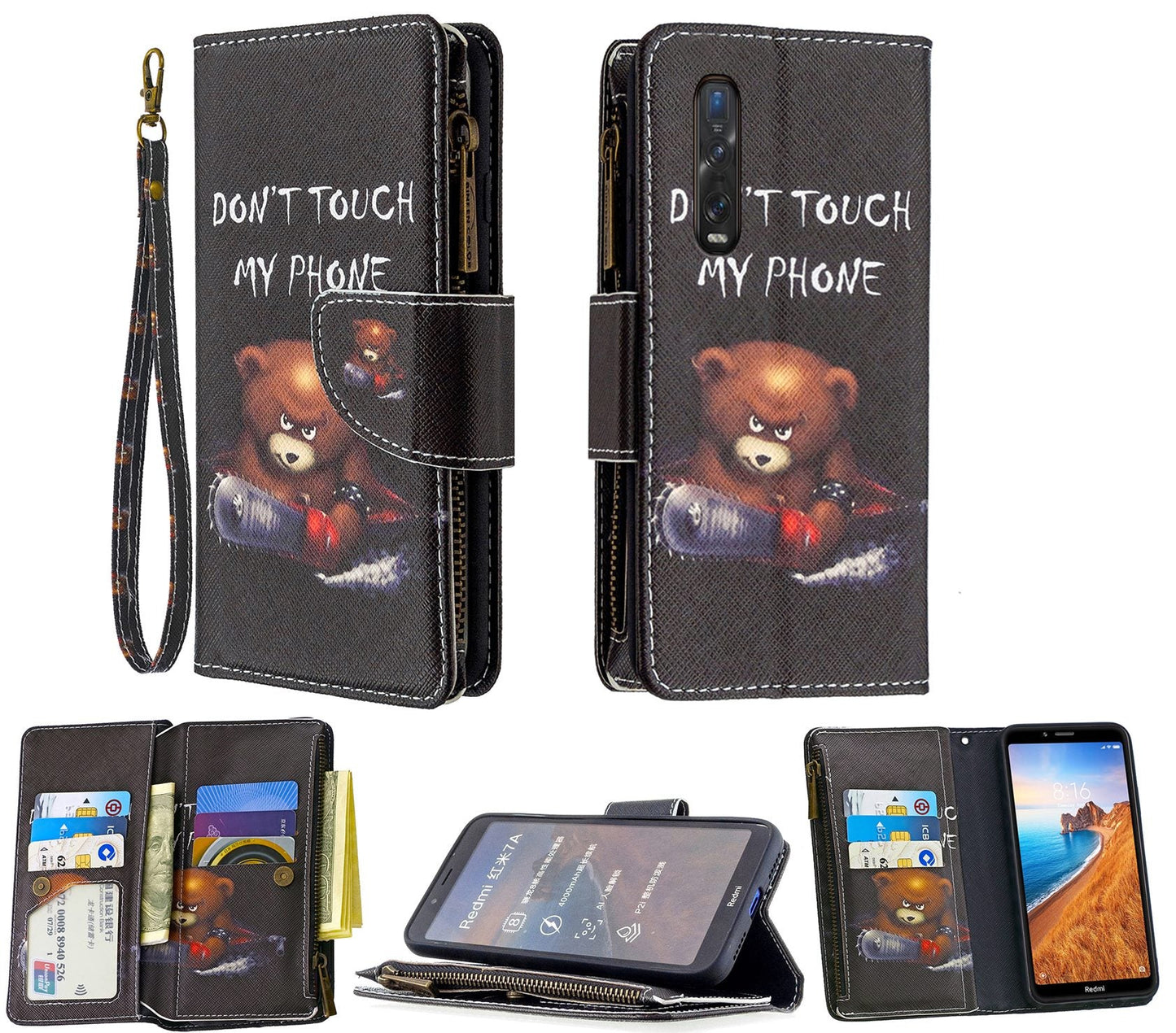 Oppo Find X2 Pro Case Wallet Cover Black