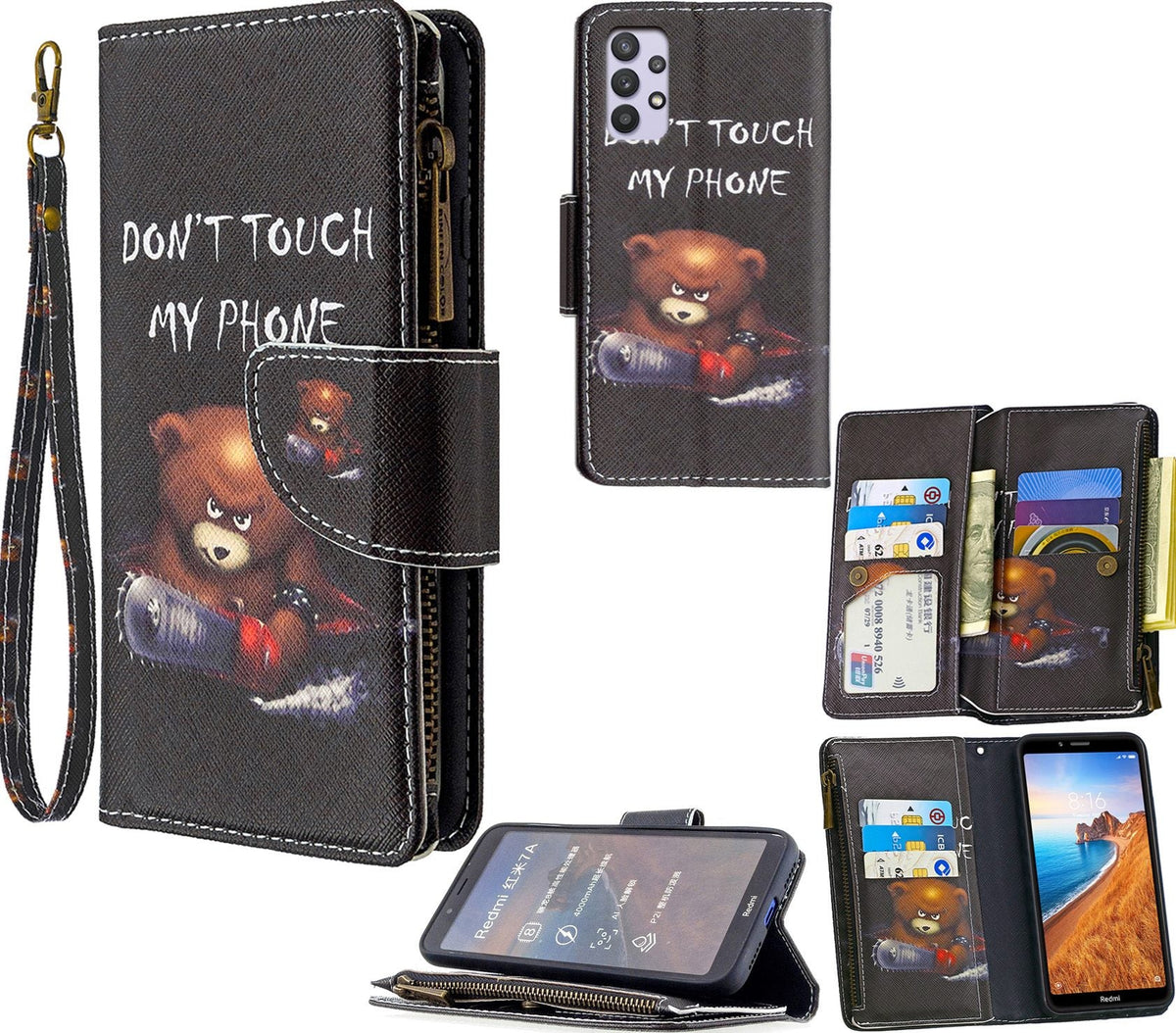Samsung Galaxy A73 Case Wallet Cover Black