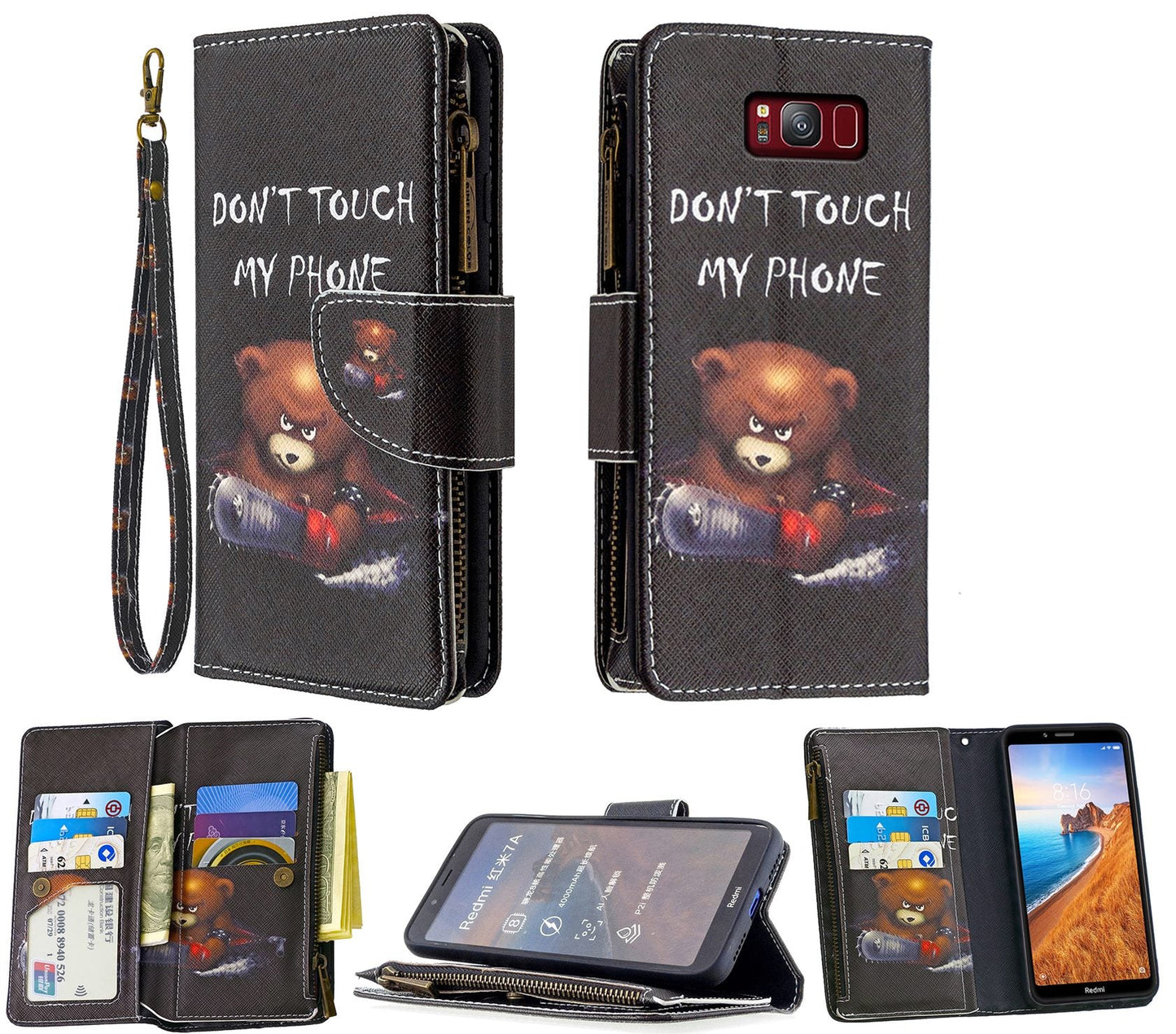 Samsung Galaxy S8 Plus Case Wallet Cover Black