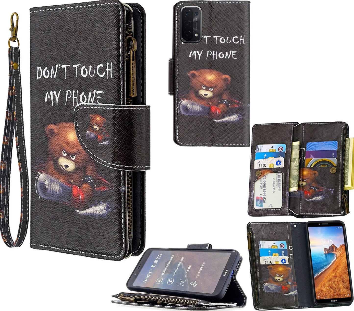 Oppo A54 Case 5G Wallet Cover Black