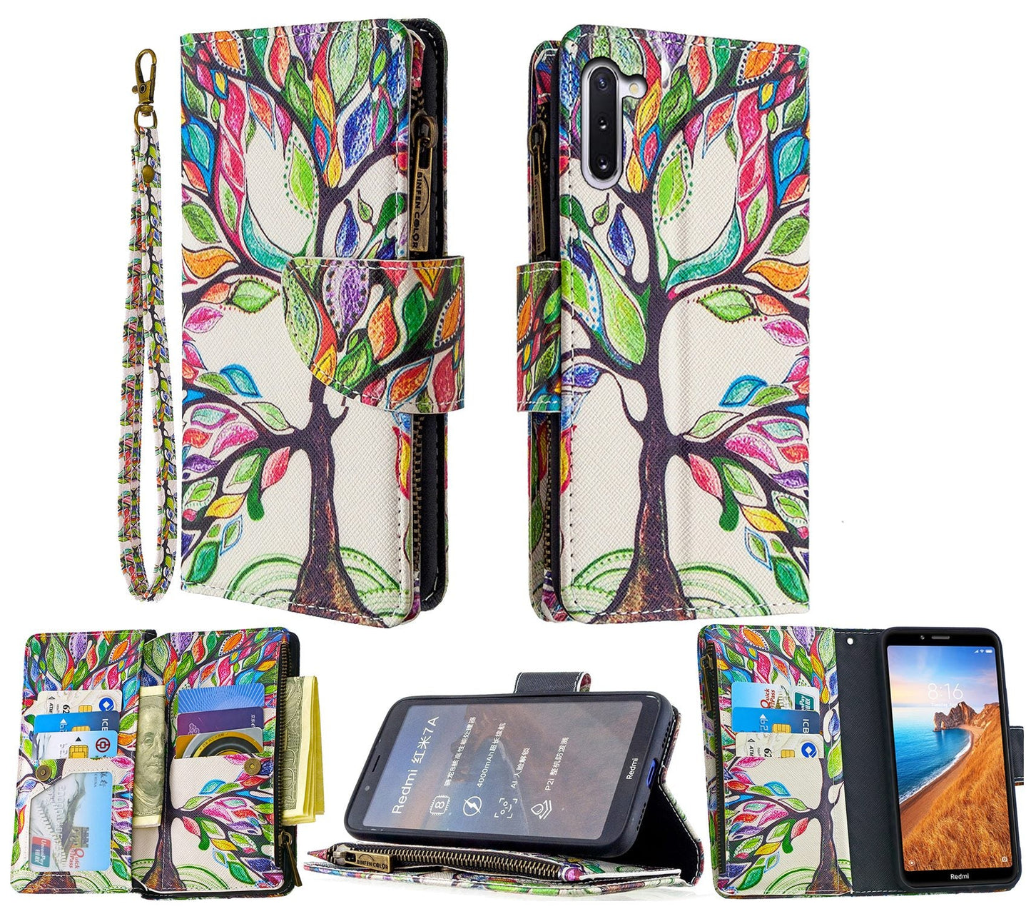 Samsung Galaxy Note 10 Case Wallet Cover Green