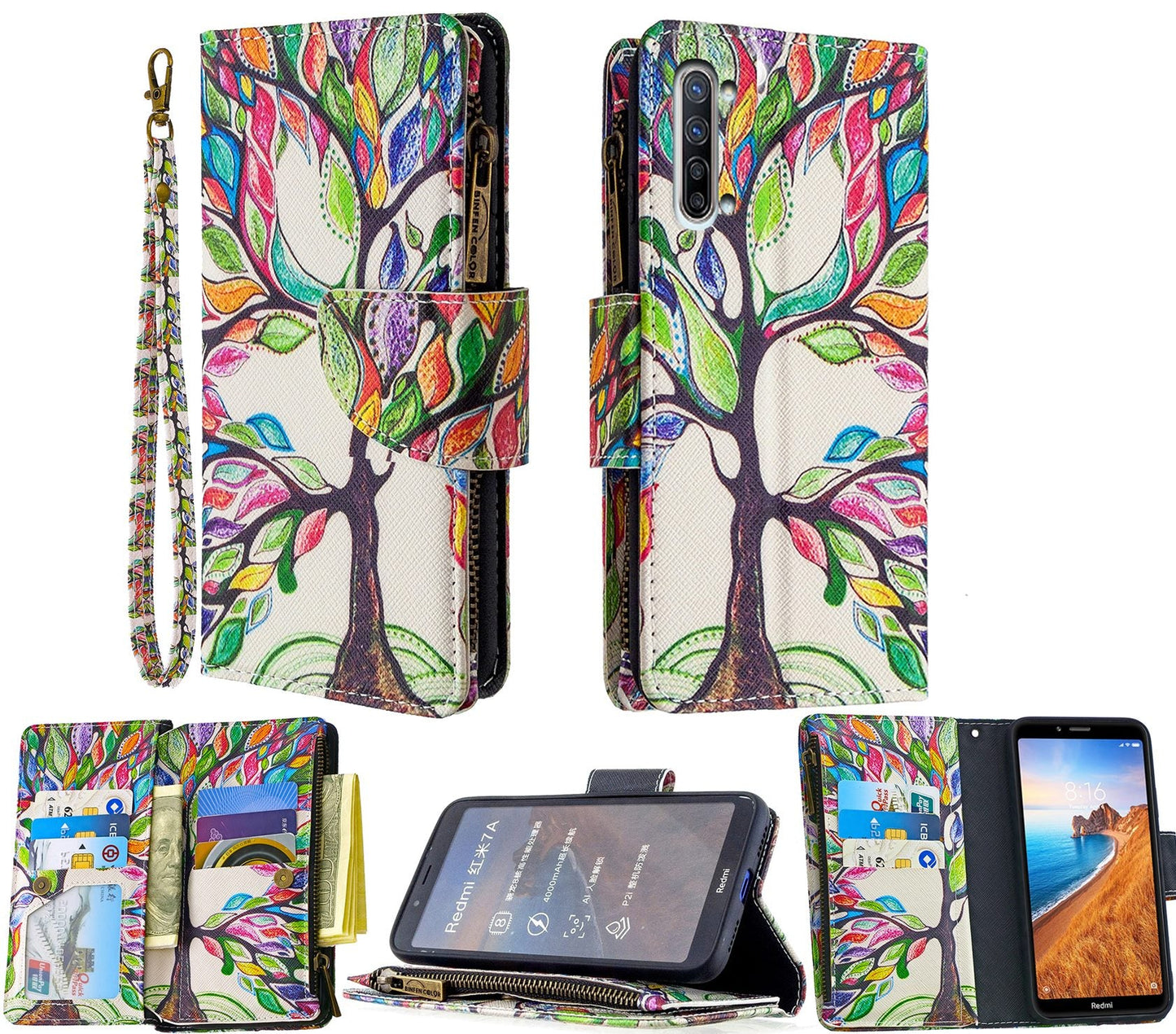 Oppo Find X2 Lite Case Wallet Cover Green