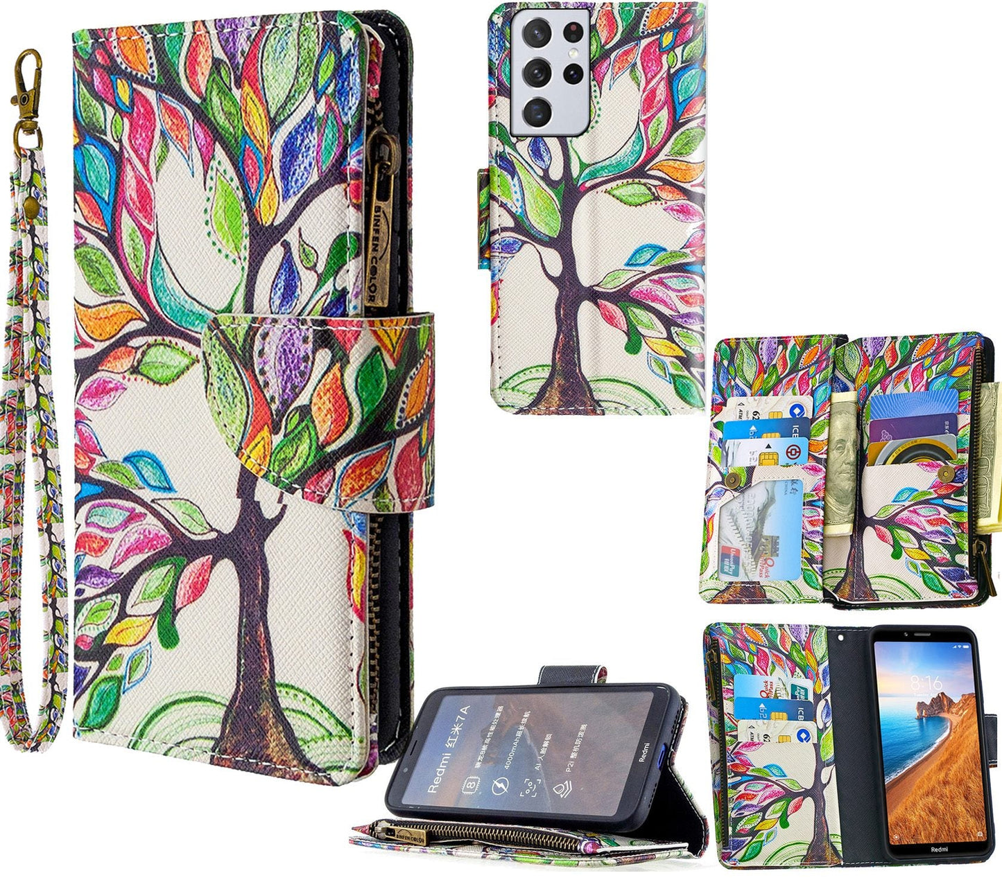 Samsung Galaxy S22 Ultra Case Wallet Cover Green