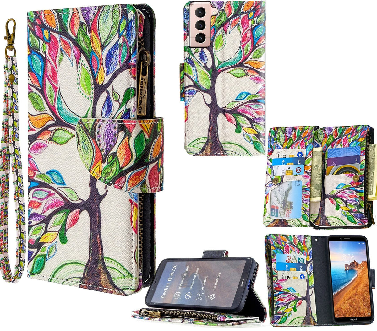 Samsung Galaxy S22 Case Wallet Cover Green