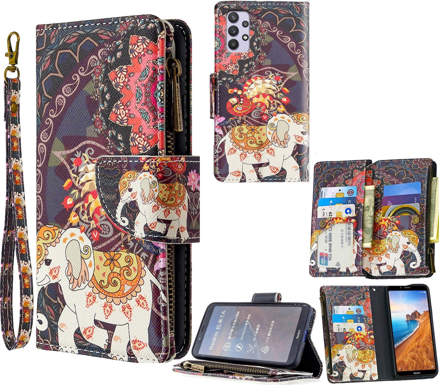 Samsung Galaxy A13 Case 4G Wallet Cover Elephant