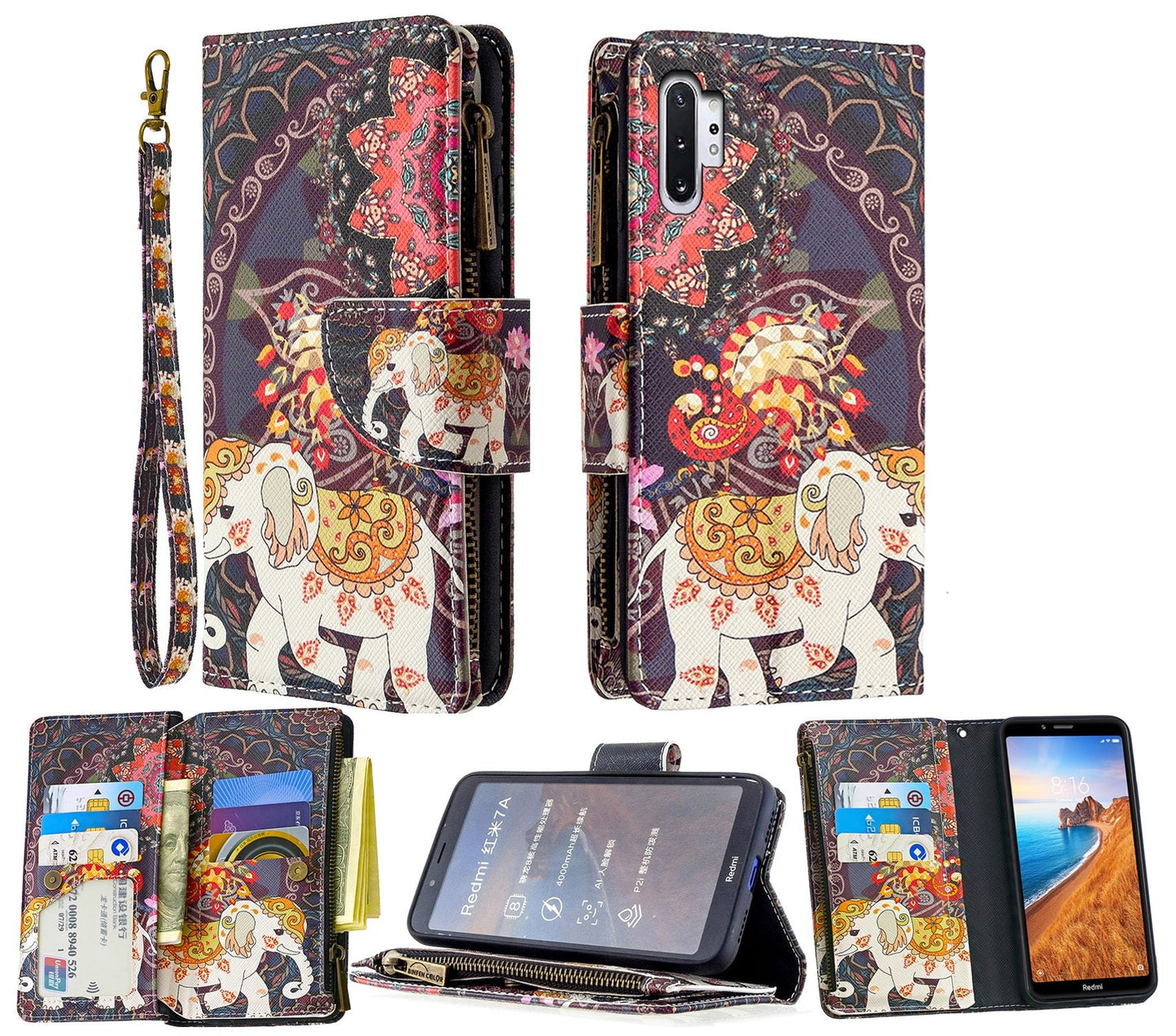 Samsung Galaxy Note 10 Plus Case Wallet Cover Elephant
