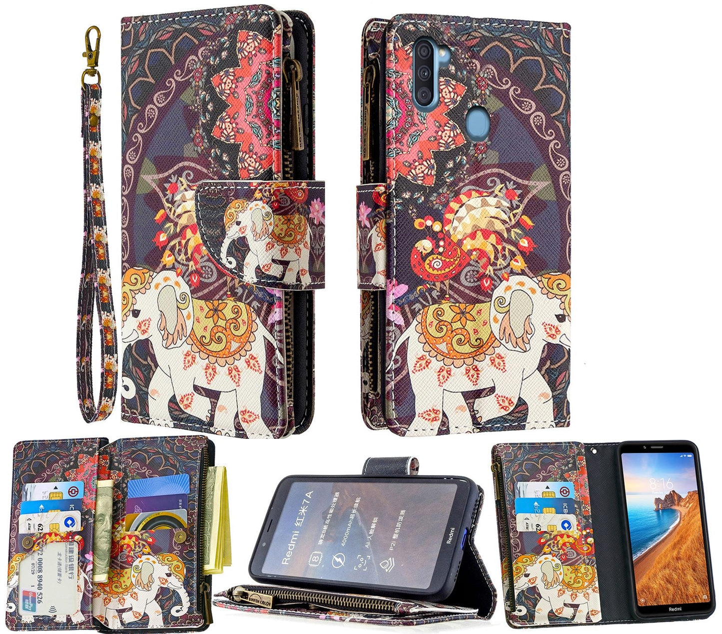 Samsung Galaxy A11 Case Wallet Cover Elephant