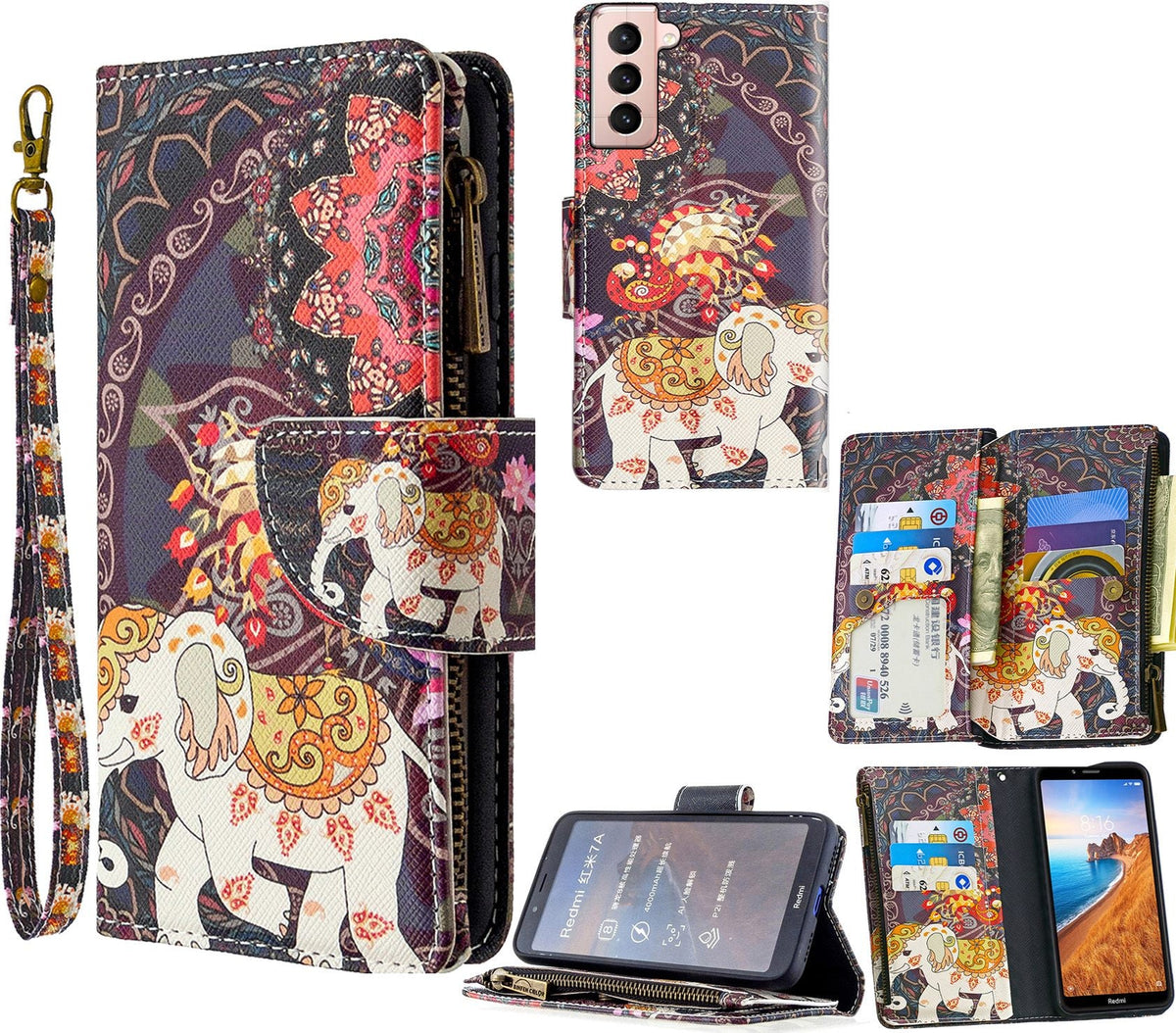 Samsung Galaxy S23 Case Wallet Cover Elephant
