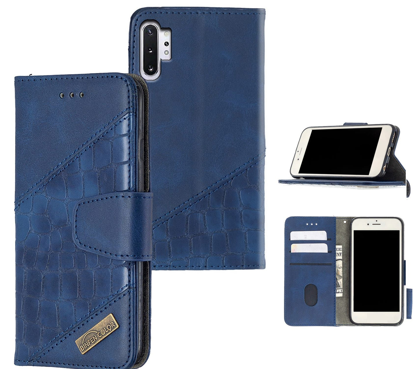 Samsung Galaxy Note 10 Plus Case Wallet Cover Blue