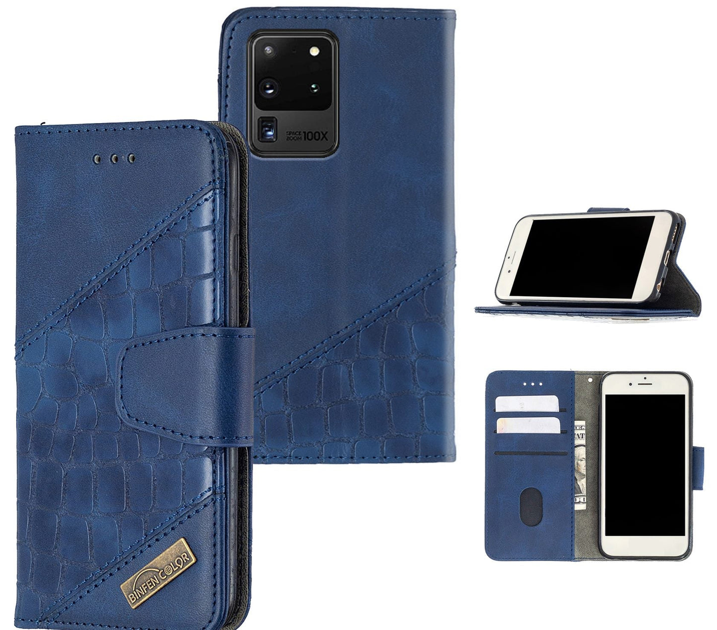 Samsung Galaxy S20 Ultra Case Wallet Cover Blue