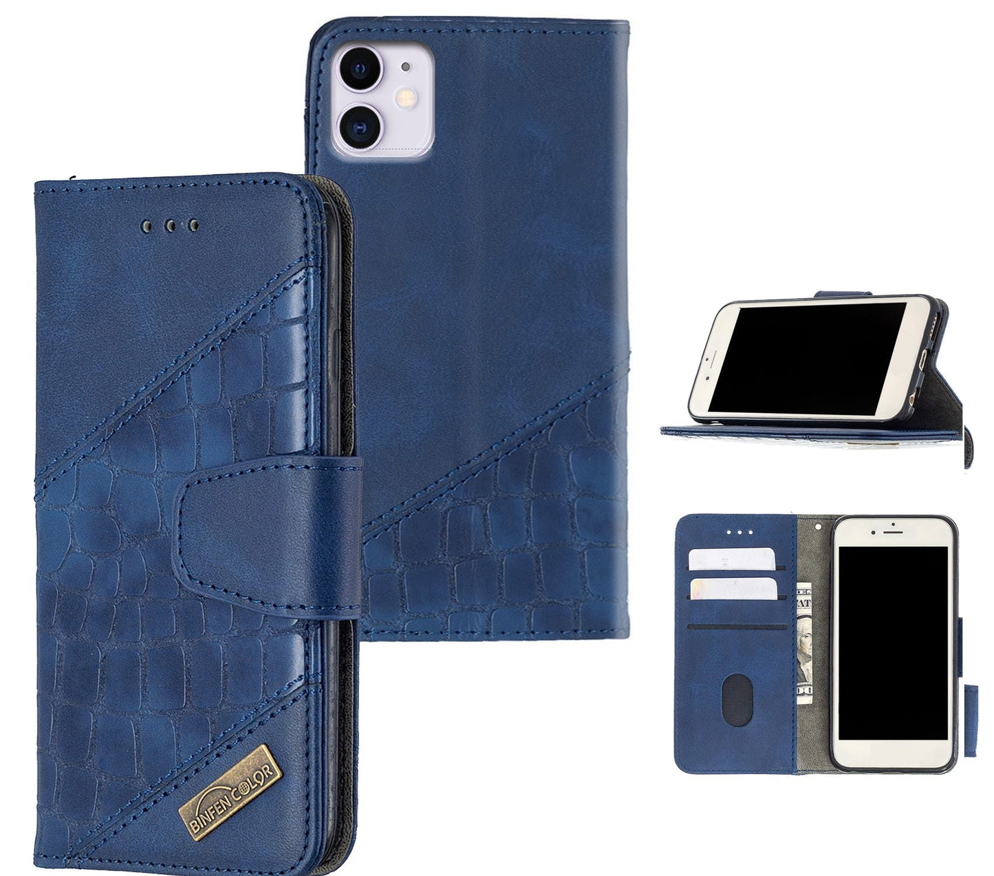 iPhone 11 Case Wallet Cover Blue