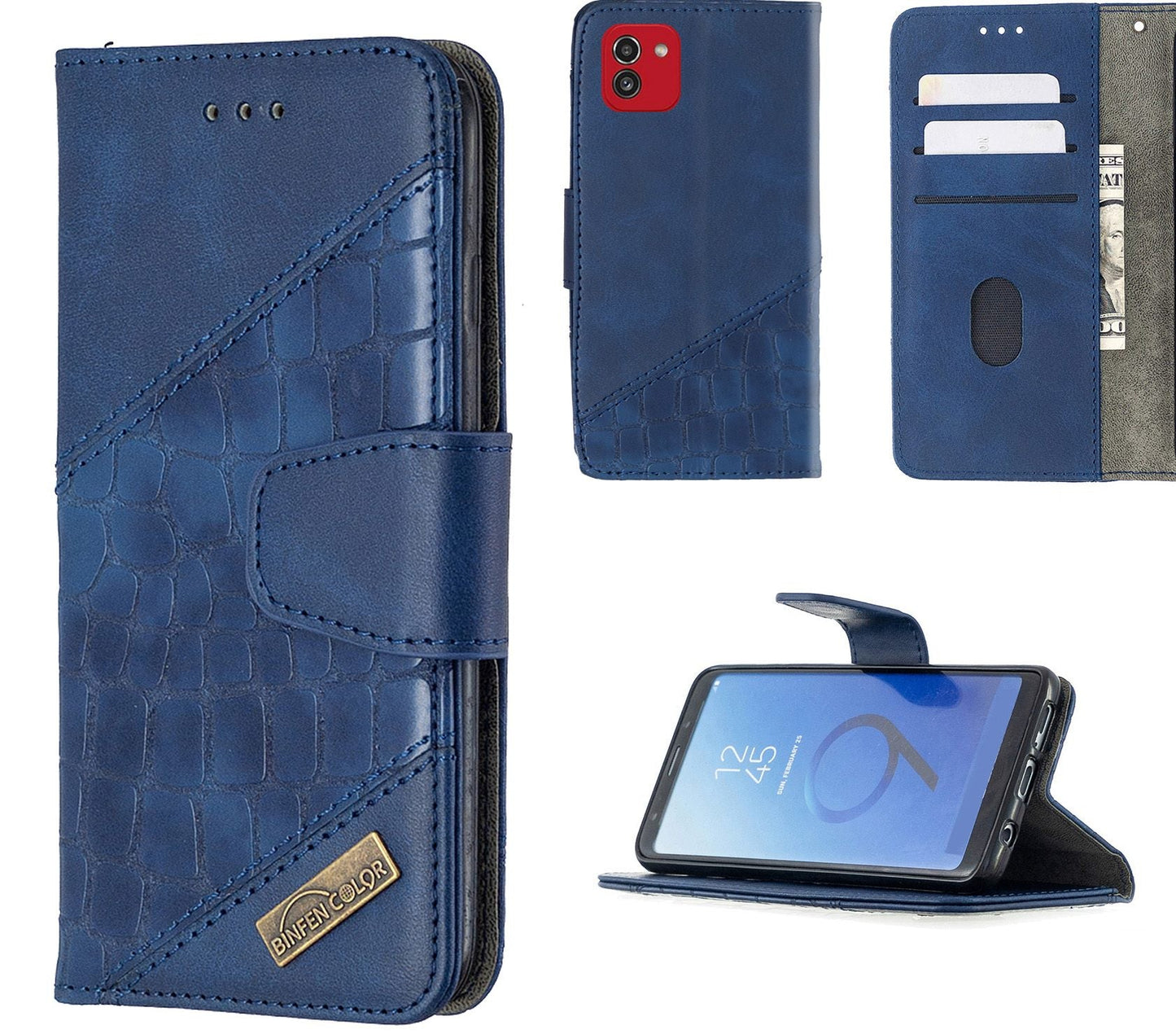Samsung Galaxy A04 Case Wallet Cover Blue