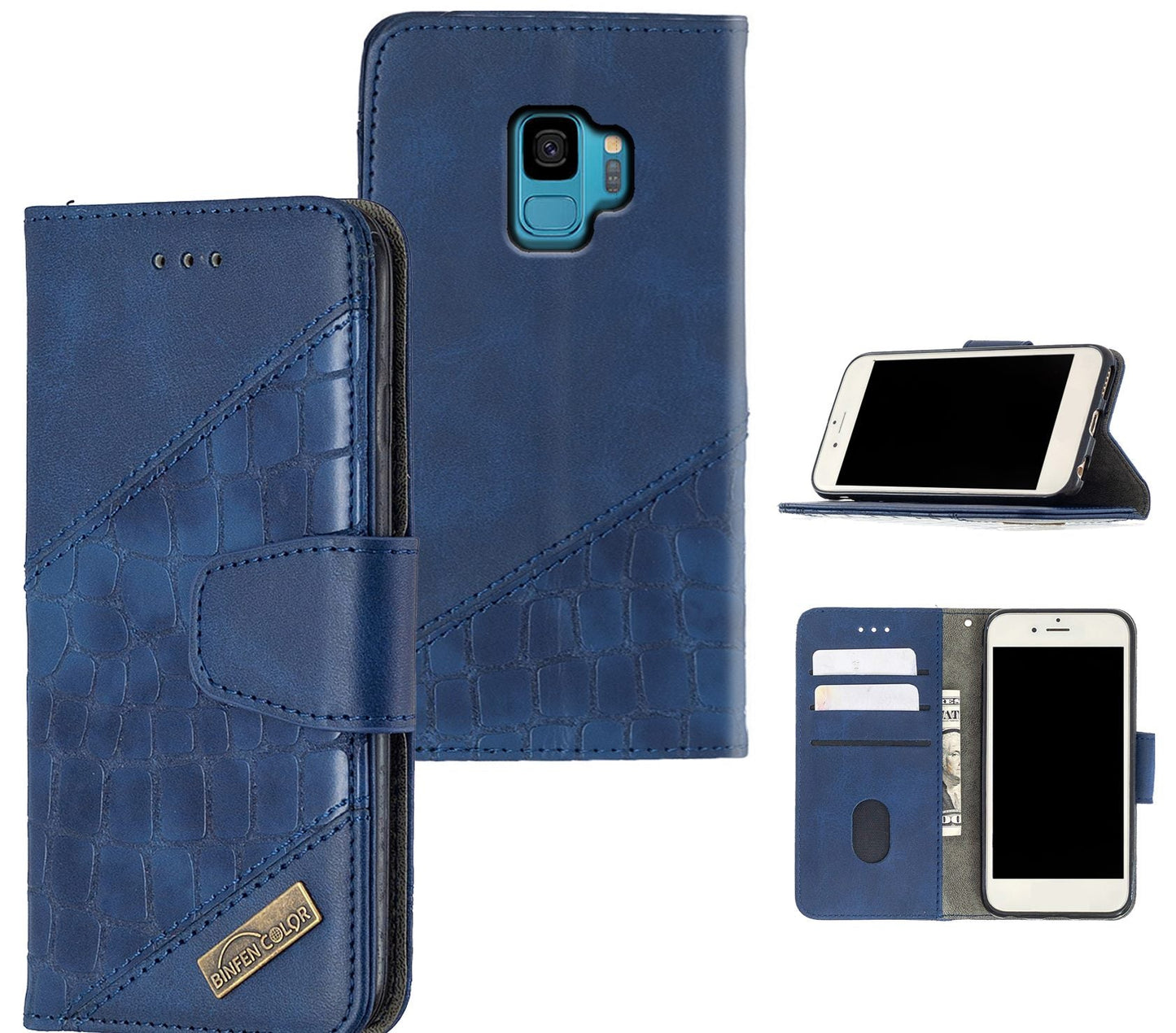 Samsung Galaxy S9 Case Wallet Cover Blue