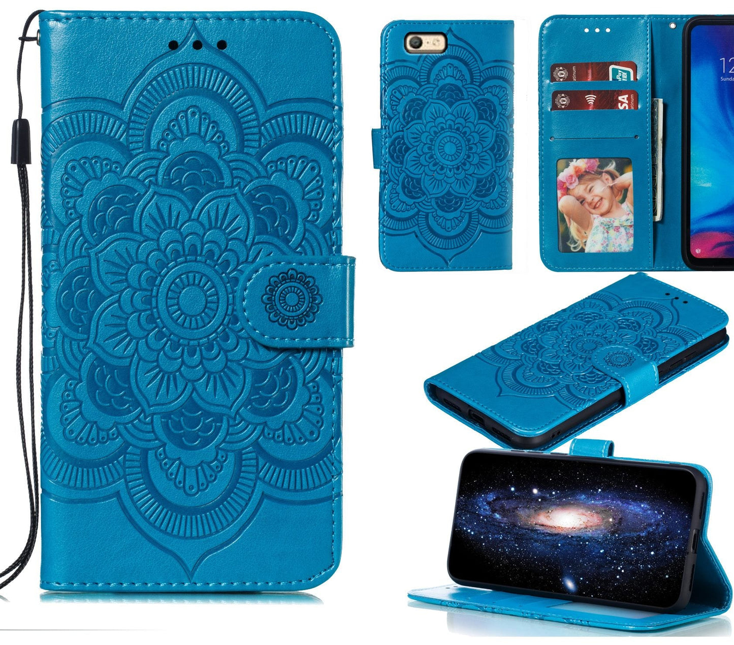 Oppo A57 Case Wallet Cover Blue
