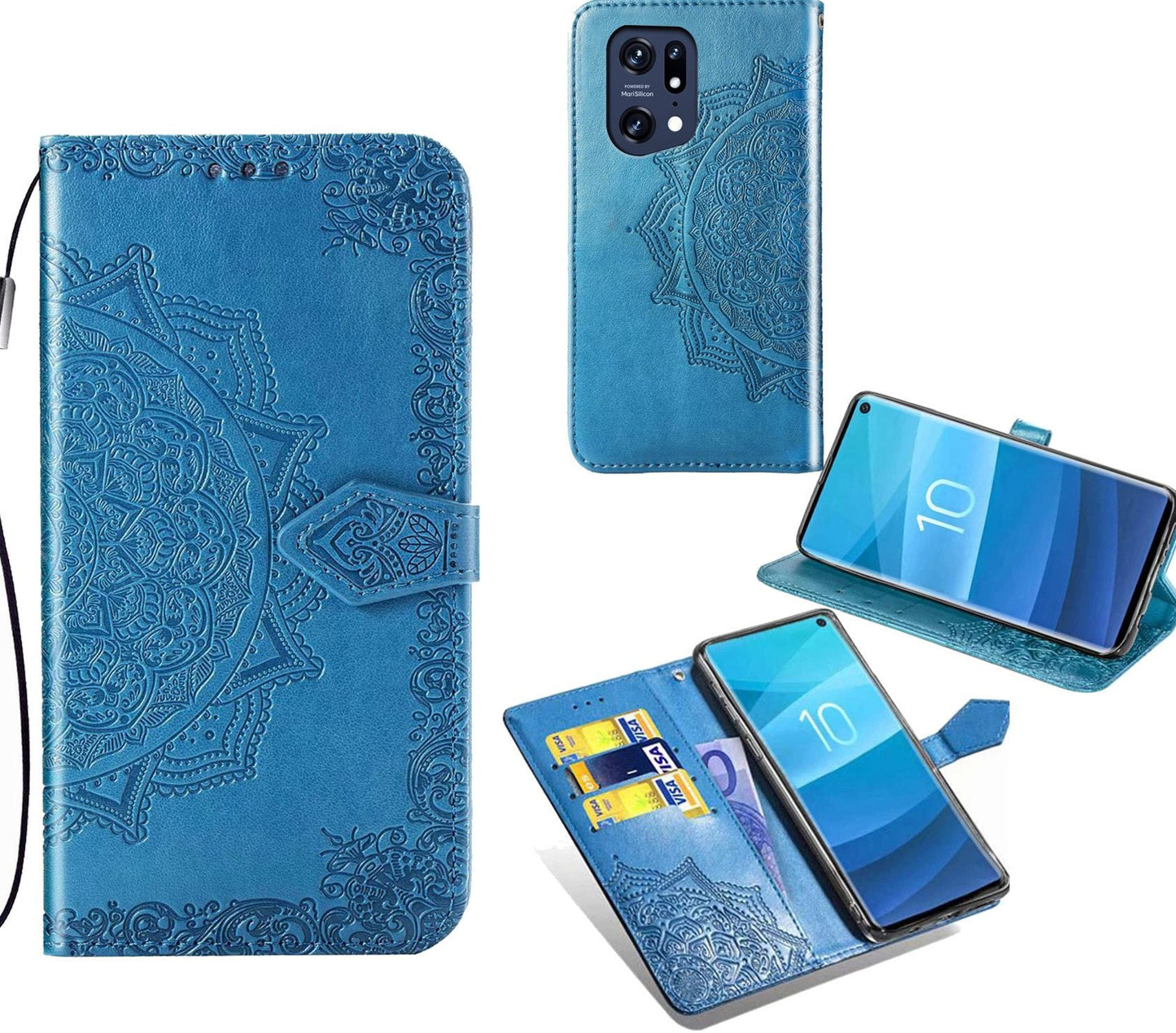 Oppo X5 Case Wallet Cover Blue