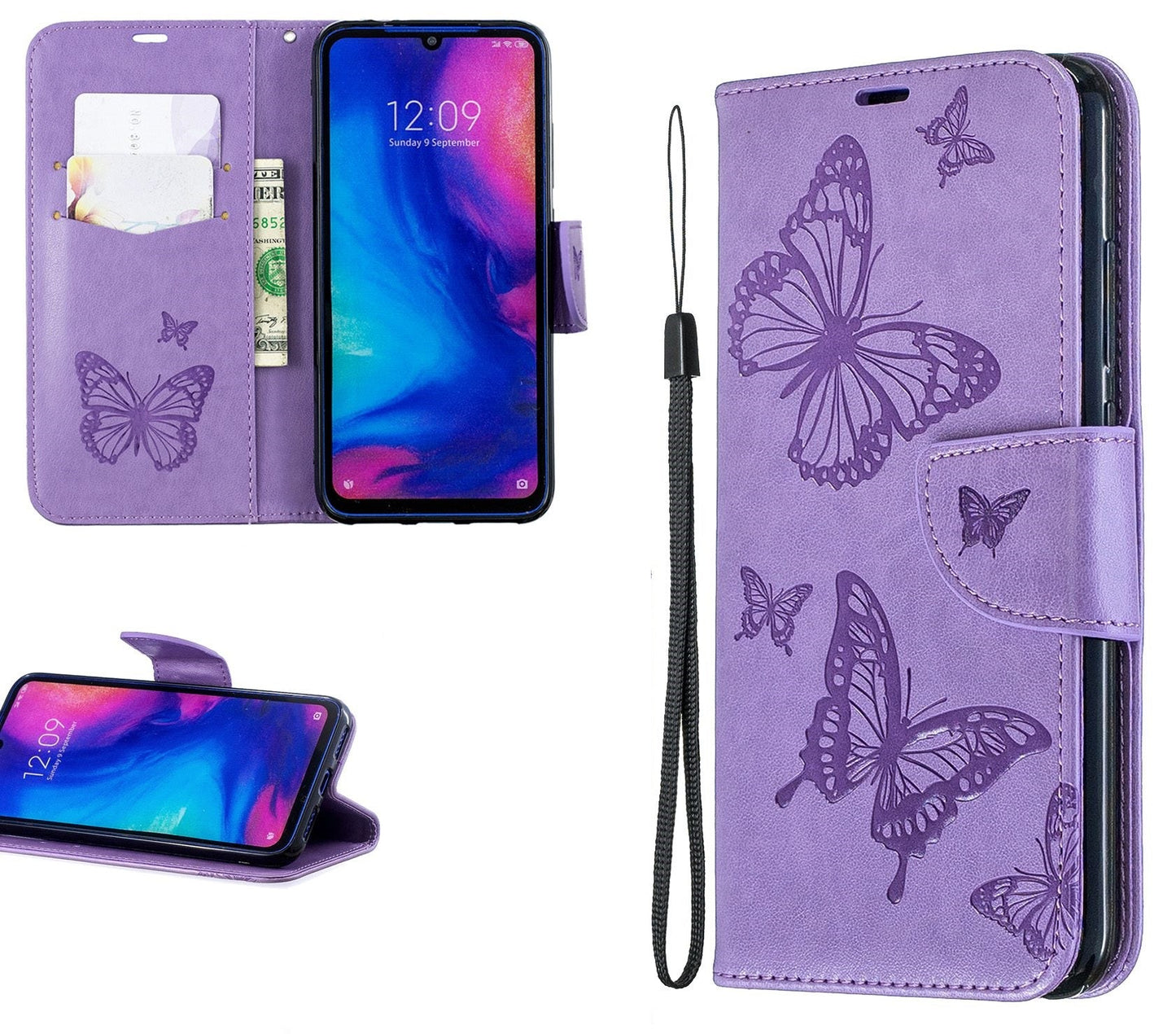 Oppo A94 Case Wallet Cover Purple