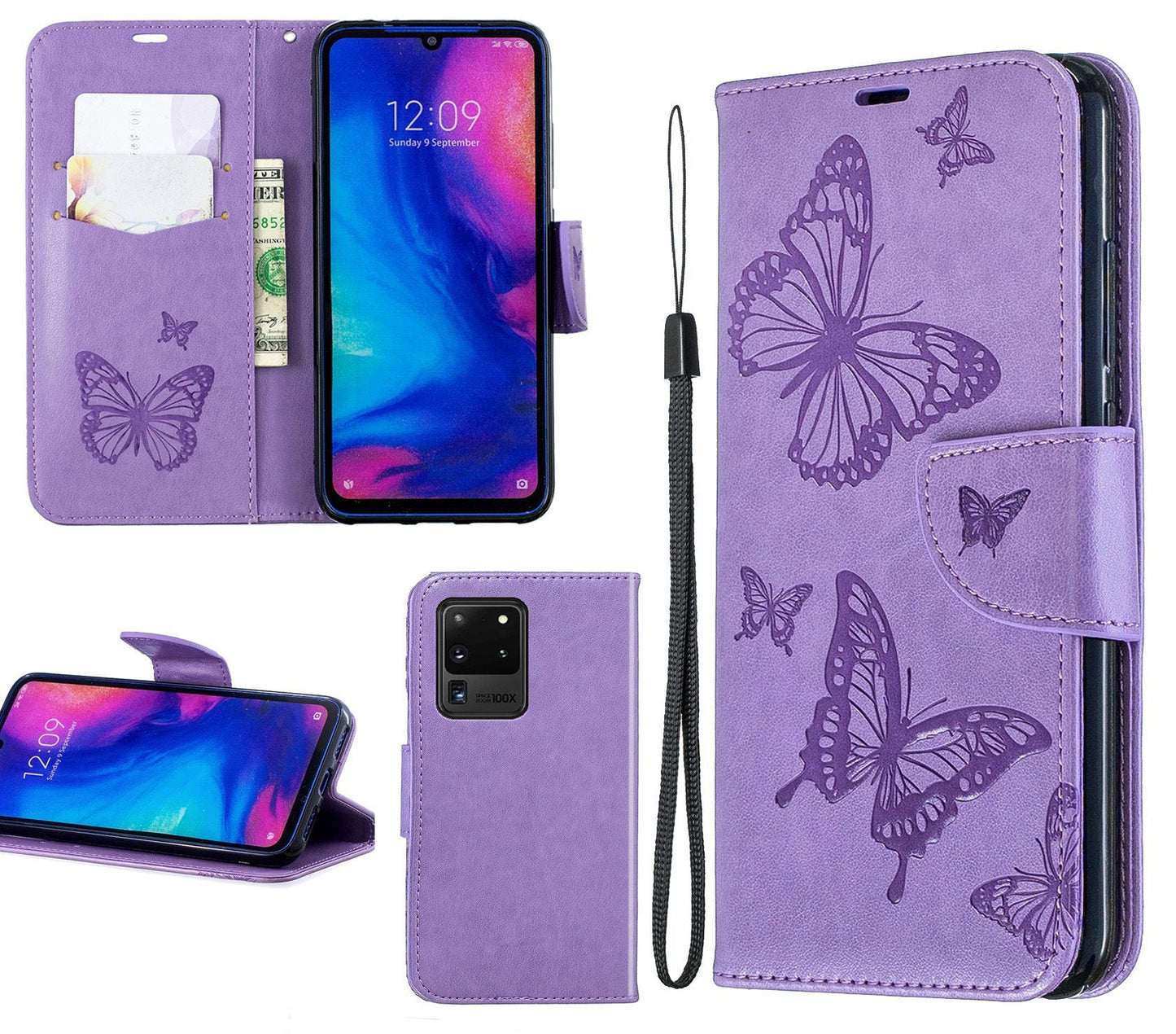 Samsung Galaxy S20 Ultra Case Wallet Cover Purple