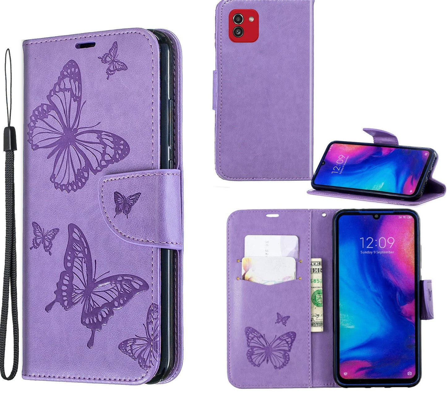 Samsung Galaxy A04 Case Wallet Cover Purple