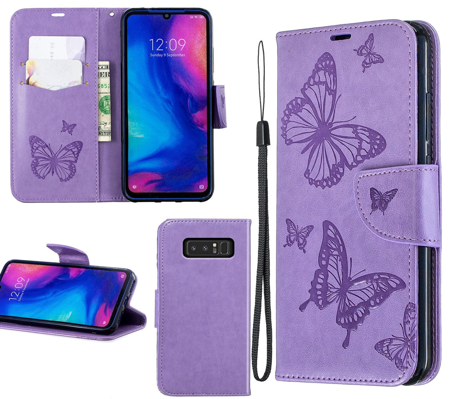 Samsung Galaxy Note 8 Case Wallet Cover Purple