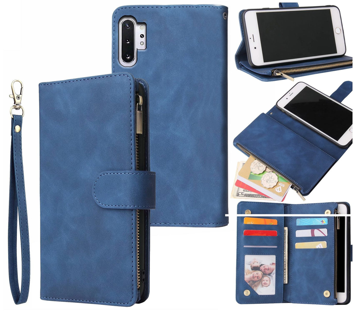 Samsung Galaxy Note 10 Plus Case Wallet Cover Blue