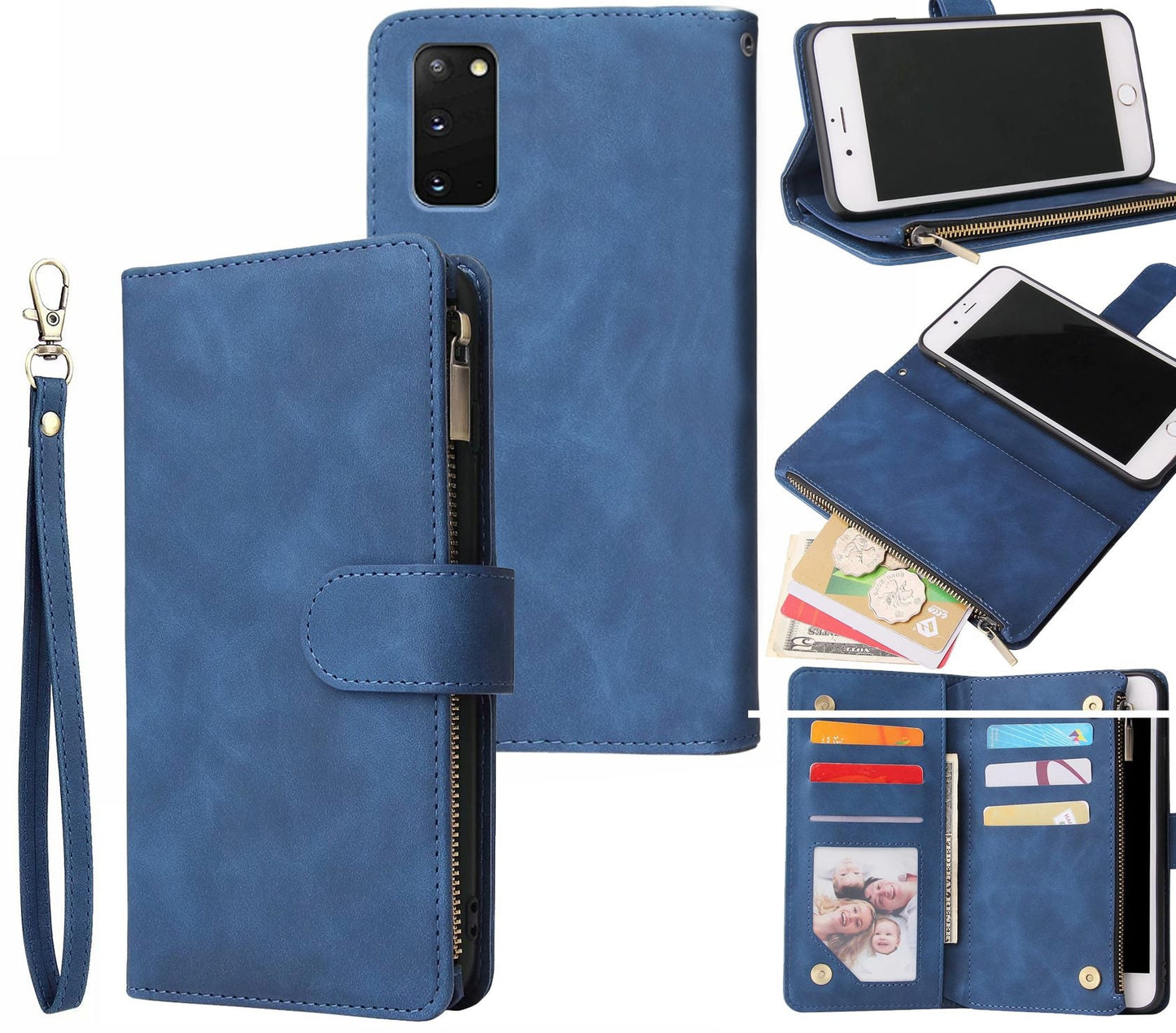 Samsung Galaxy S20 Case Wallet Cover Blue