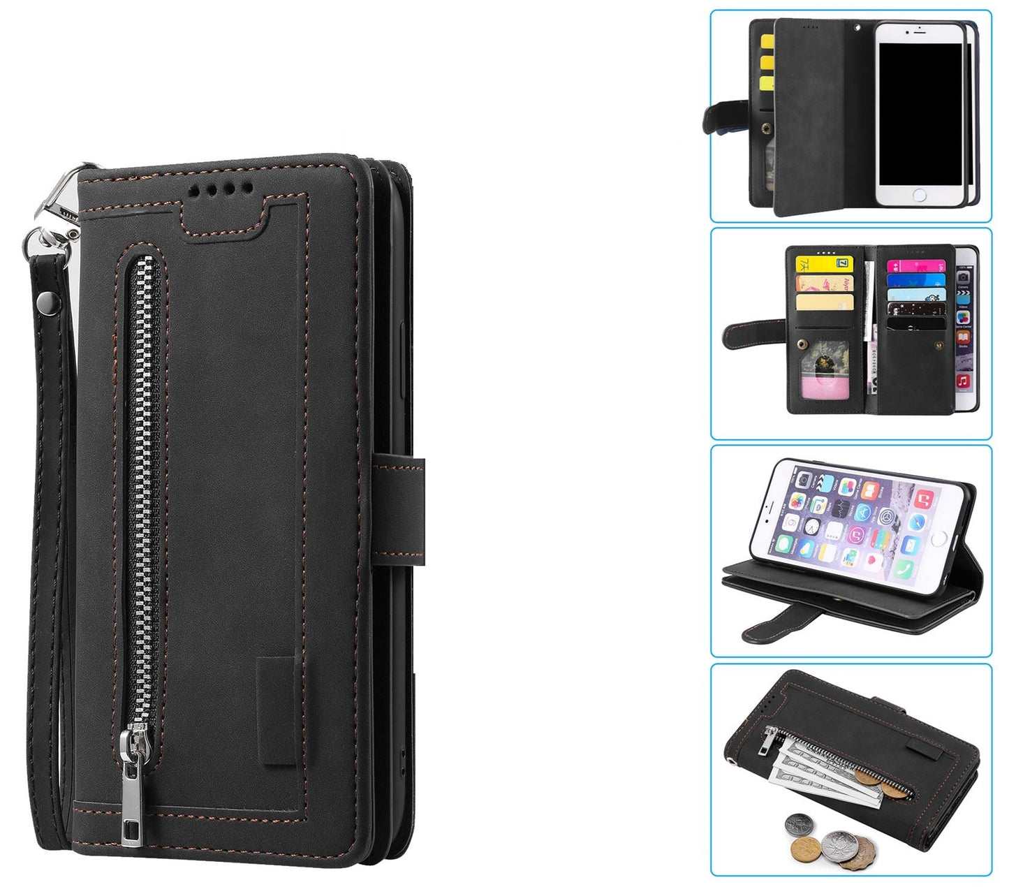 Huawei P20 Case Wallet Cover Black