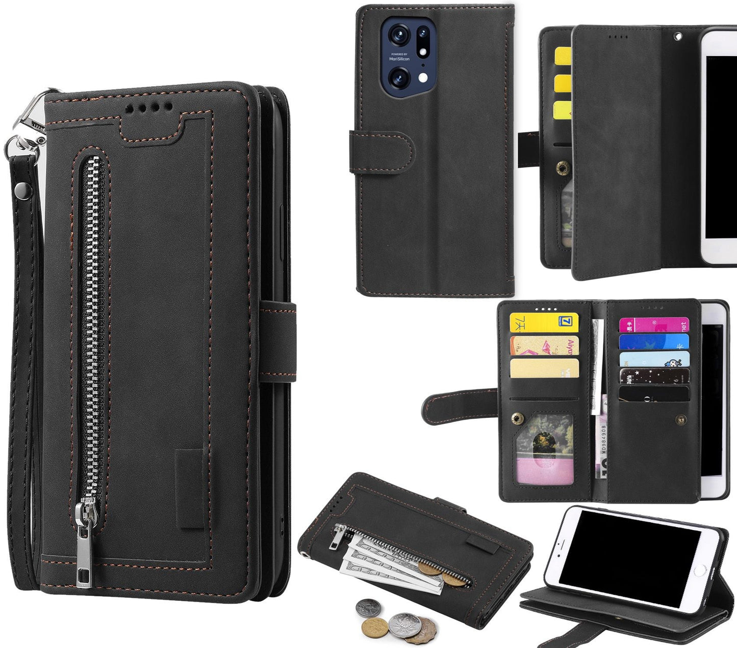 Oppo X5 Case Wallet Cover Black