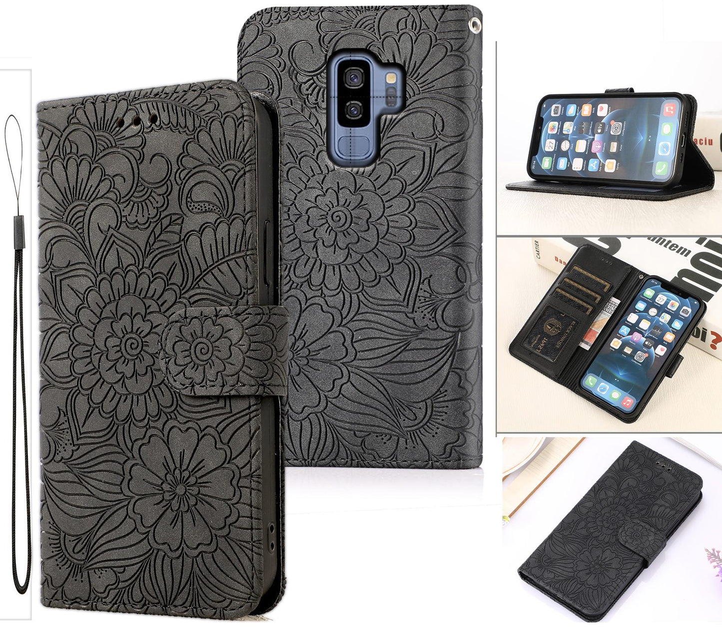 Samsung Galaxy S9 Plus Case Wallet Cover Gray