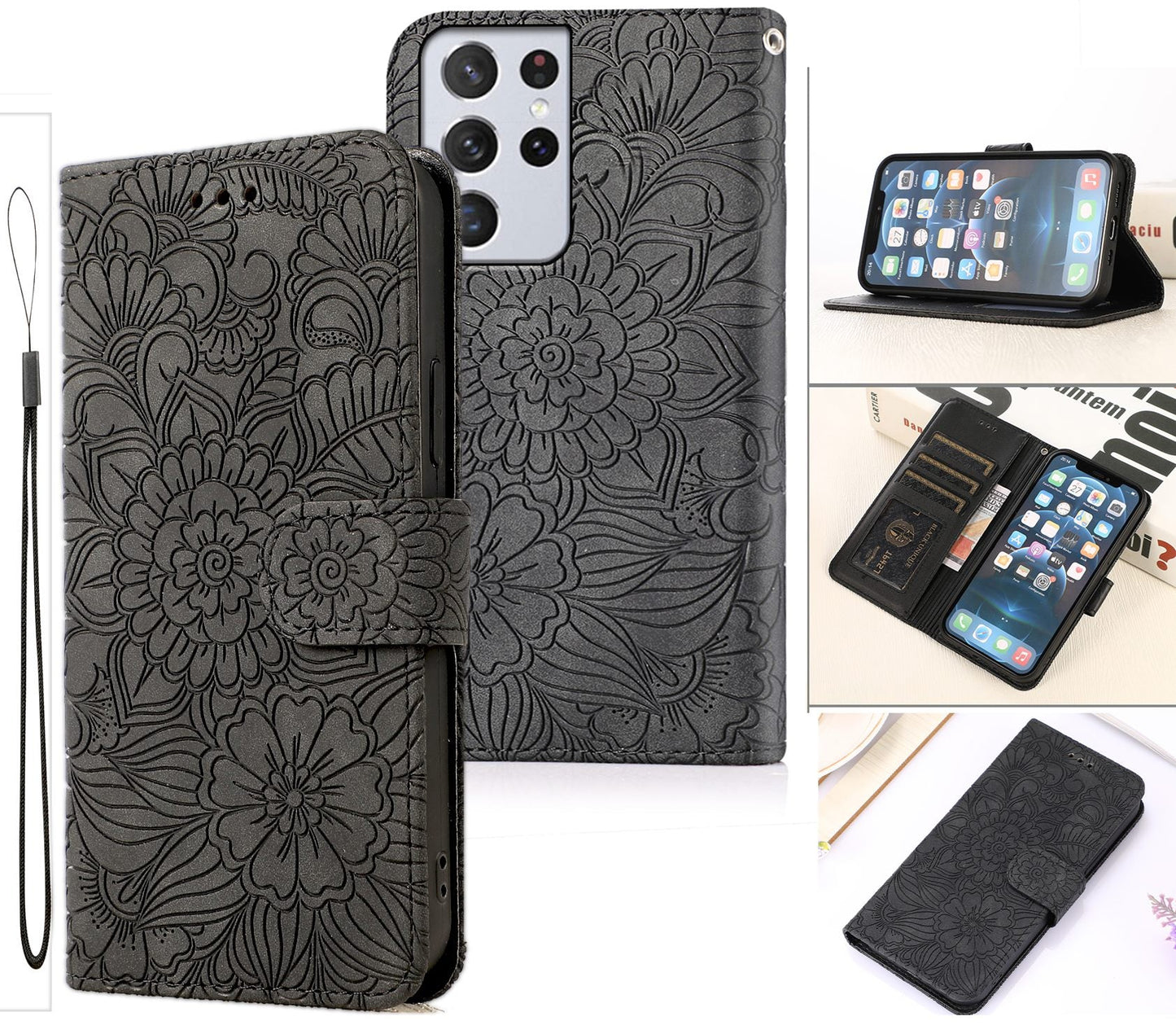 Samsung Galaxy S22 Ultra Case Wallet Cover Gray