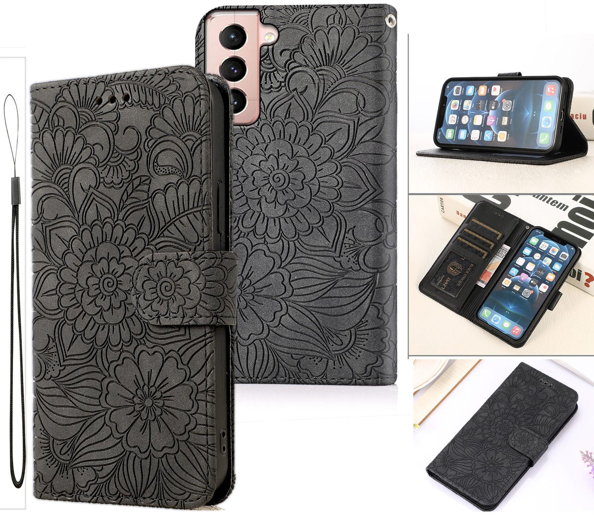Samsung Galaxy S22 Case Wallet Cover Gray