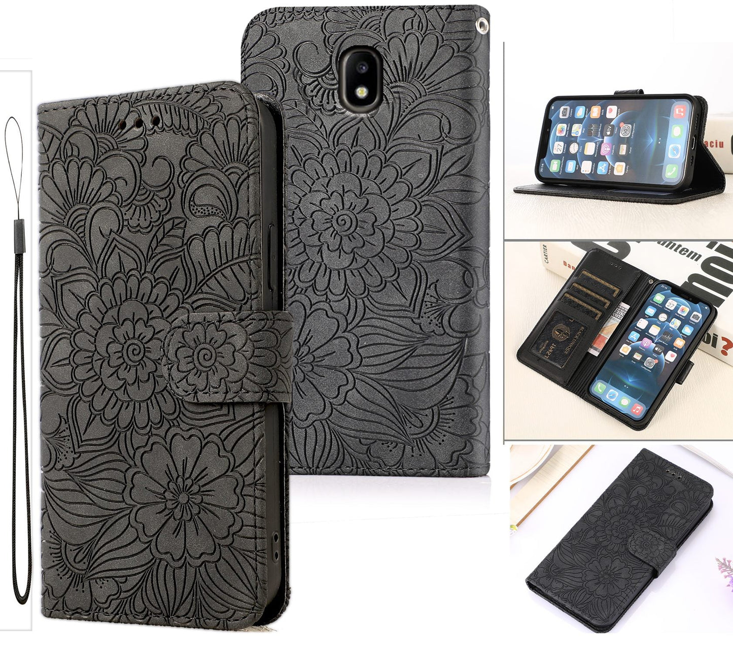 Samsung Galaxy J5 Pro Case Wallet Cover Gray