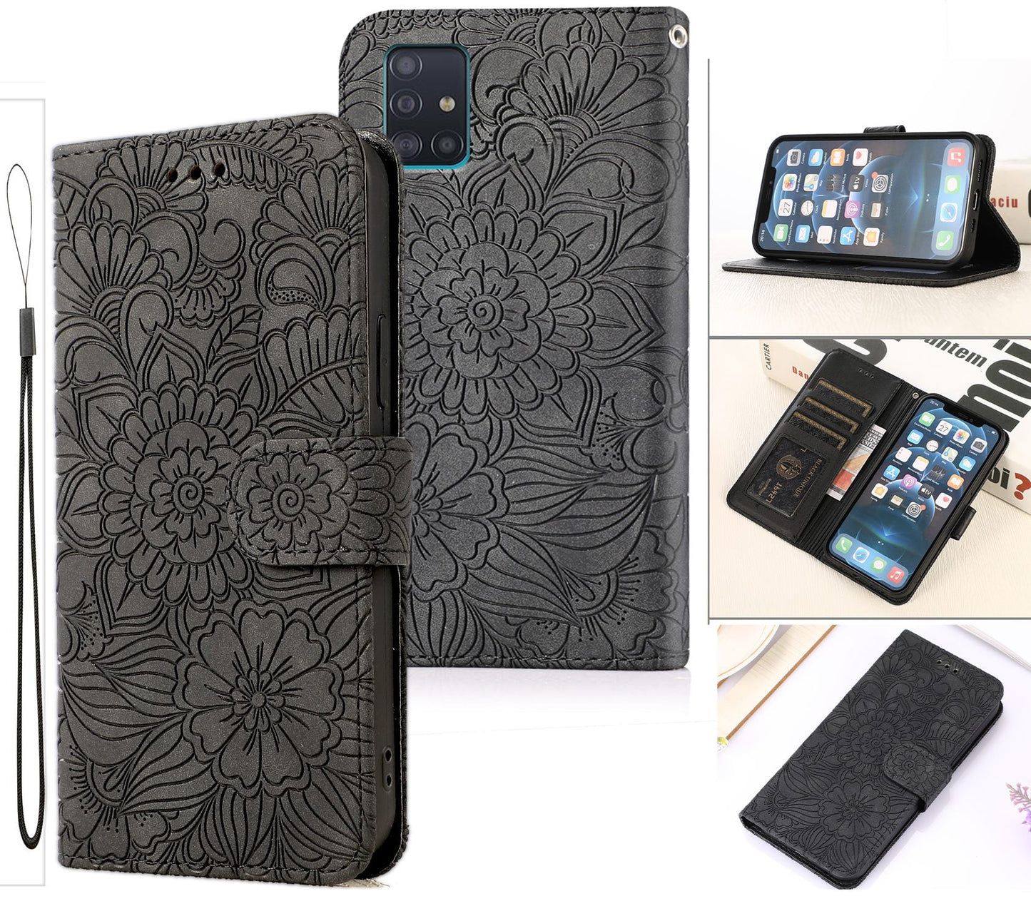Samsung Galaxy A71 Case Wallet Cover Gray