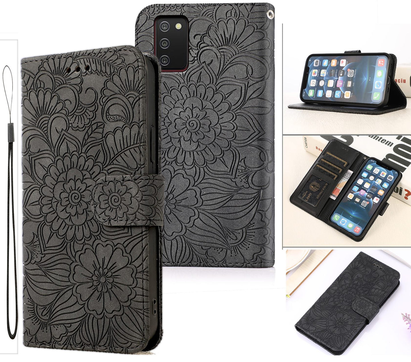 Samsung Galaxy A04S Case Wallet Cover Gray