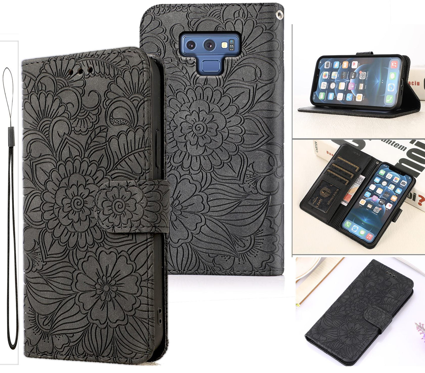 Samsung Galaxy Note 9 Case Wallet Cover Gray