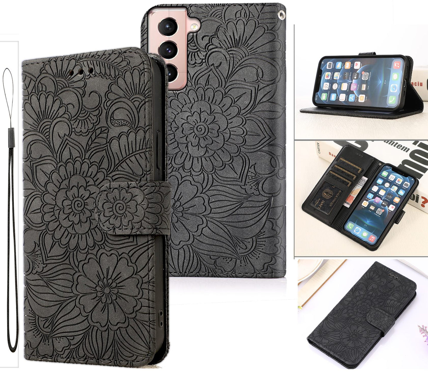 Samsung Galaxy S21 Case Wallet Cover Gray