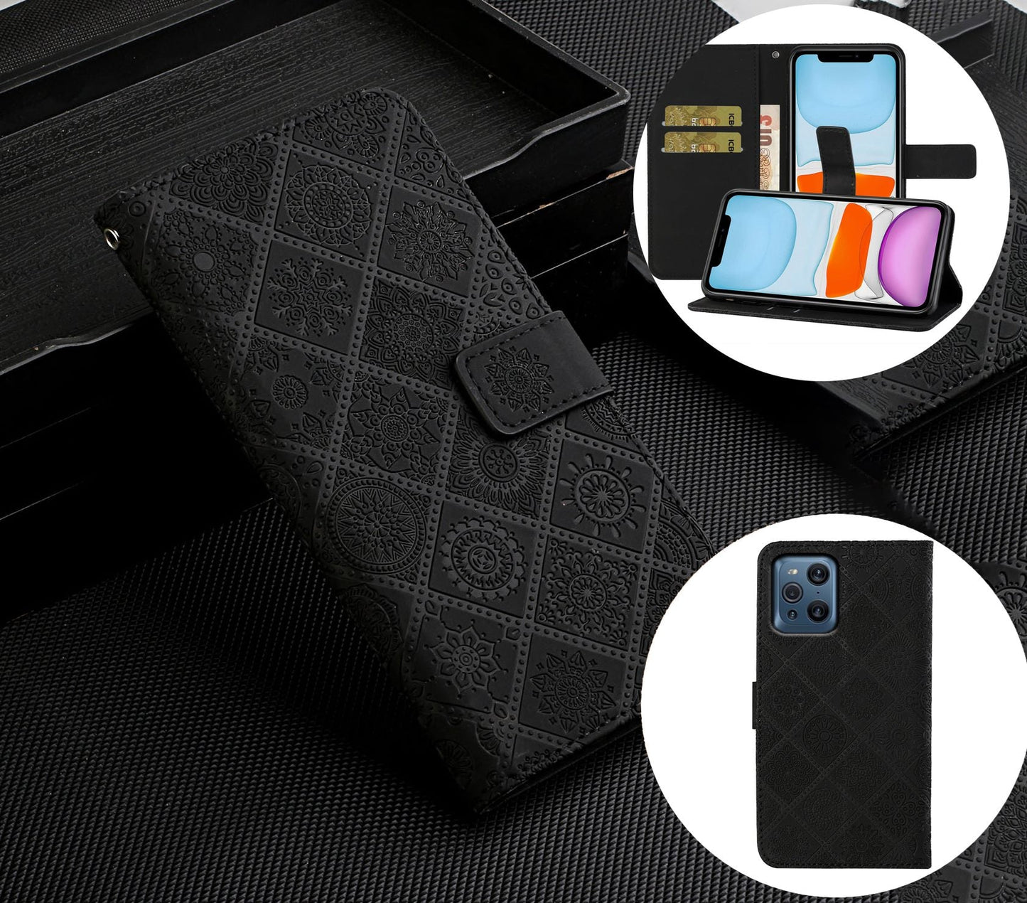 Oppo Find X3 Pro Case Wallet Cover Black