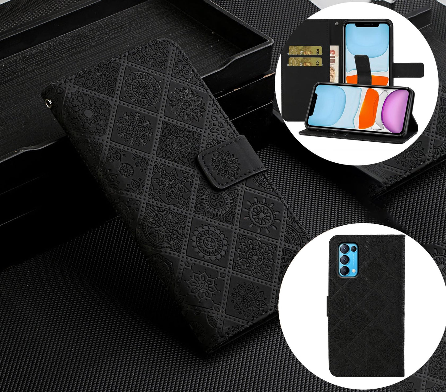 Oppo Find X3 Lite Case Wallet Cover Black