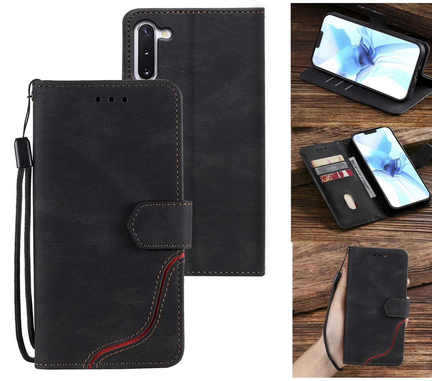 Samsung Galaxy Note 10 Case Wallet Cover Black