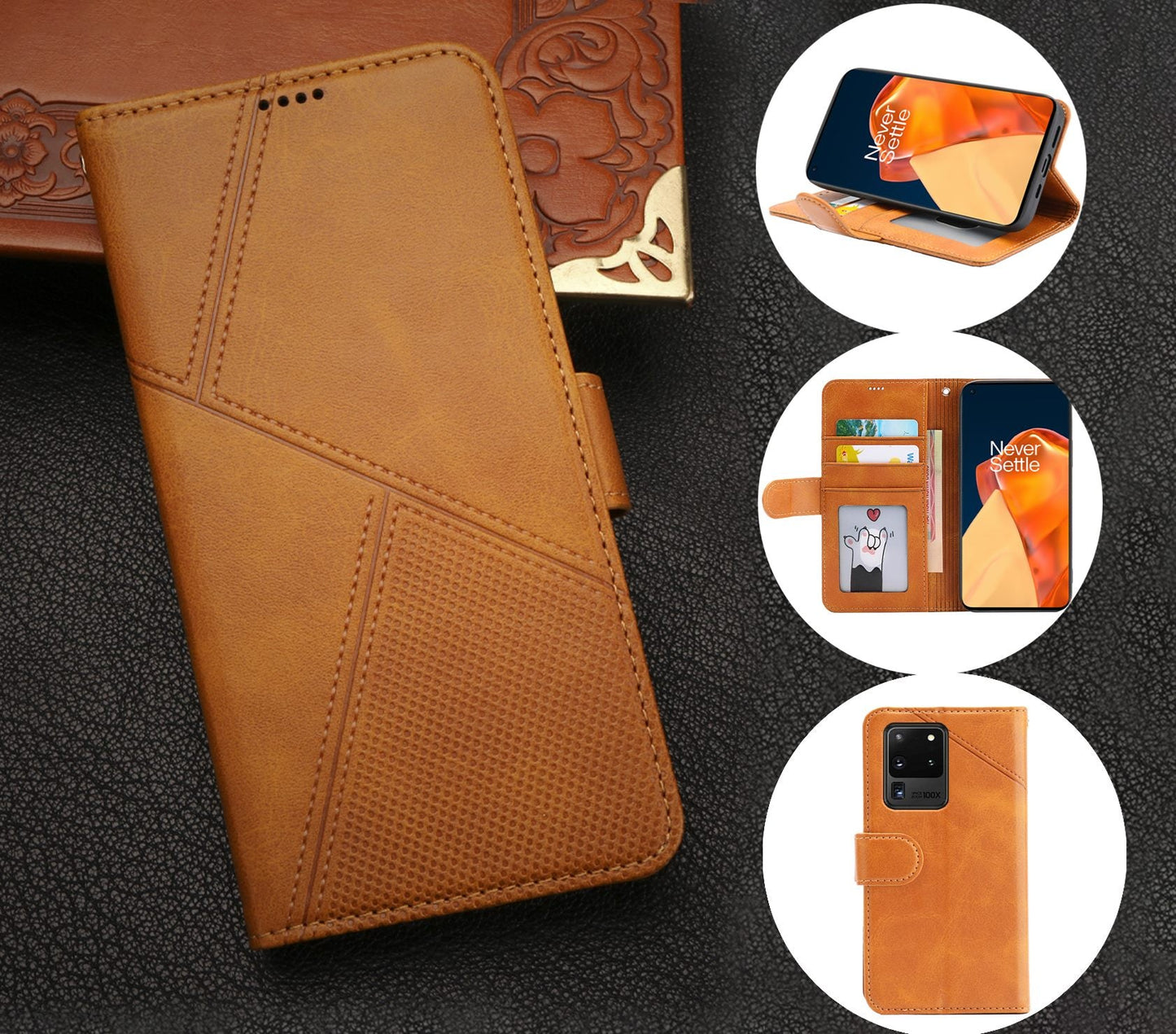 Samsung Galaxy S20 Ultra Case Wallet Cover Orange Yellow