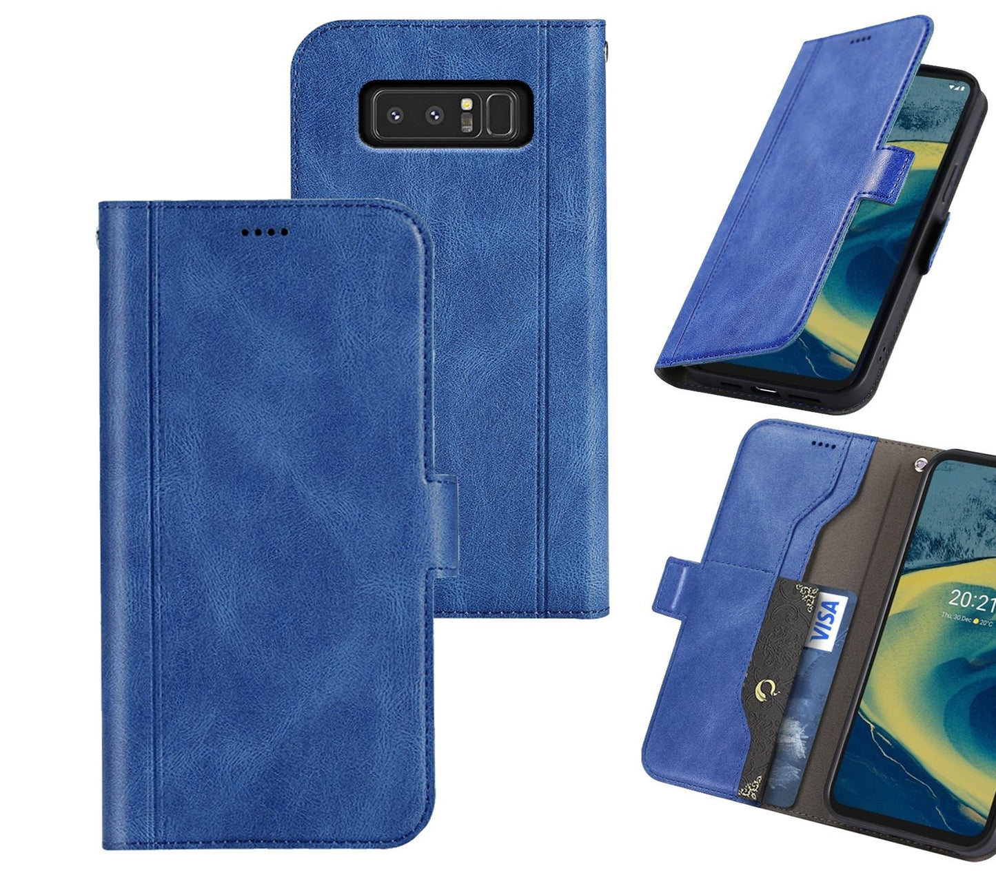 Samsung Galaxy Note 8 Case Wallet Cover Blue