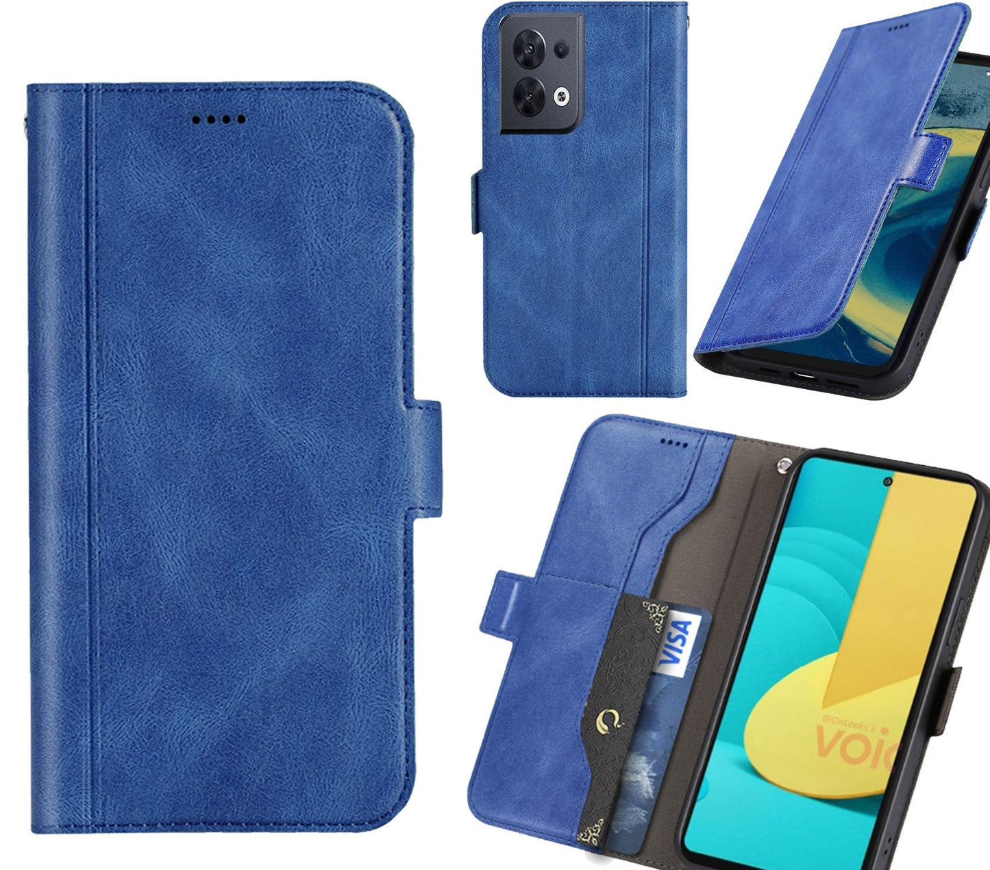 Oppo Reno 8 Case Wallet Cover Blue