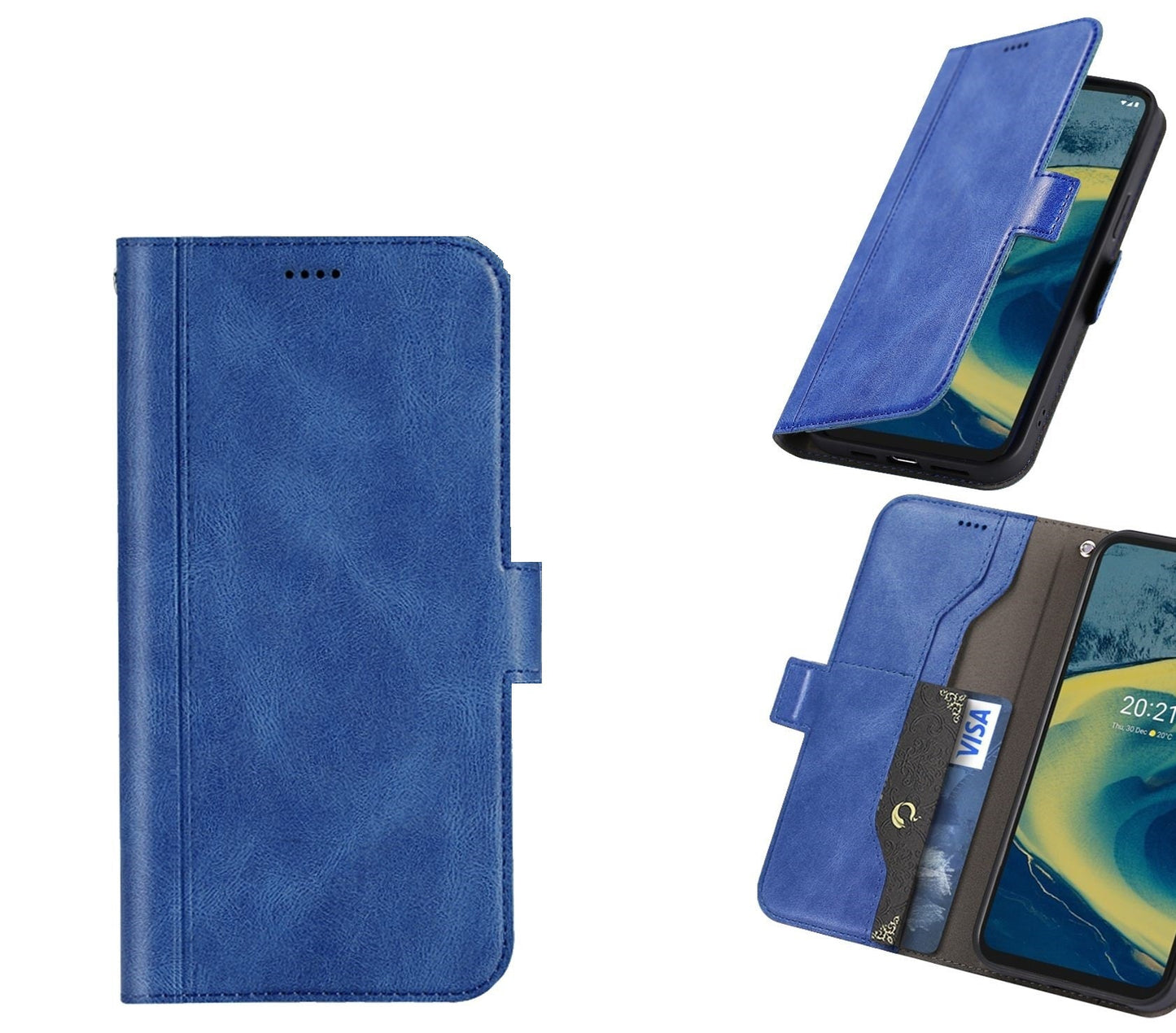 Huawei Y5 Case Wallet Cover Blue