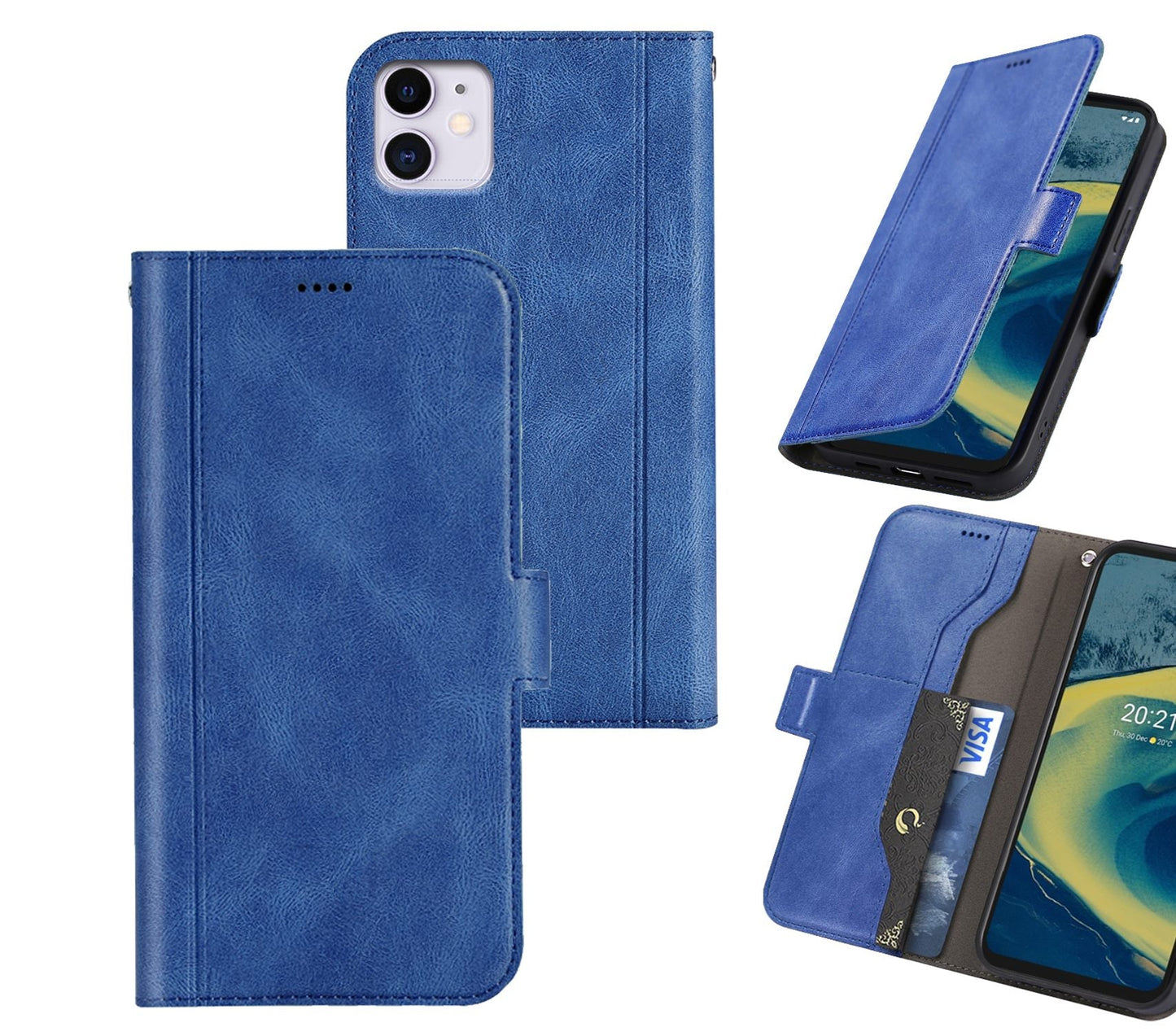 iPhone 11 Case Wallet Cover Blue