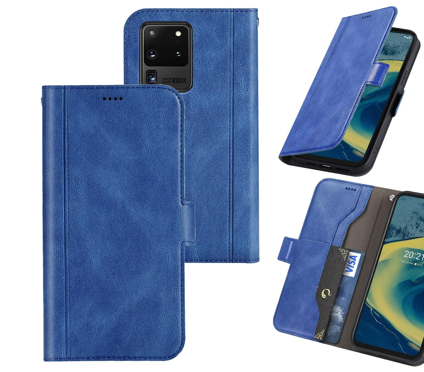 Samsung Galaxy Note 20 Ultra Case Wallet Cover Blue